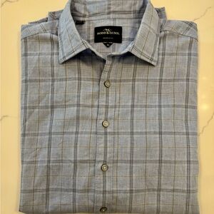 Rodd & Gunn Men’s Light Blue Checkered Button Down Shirt size XL Sports Fit Slim